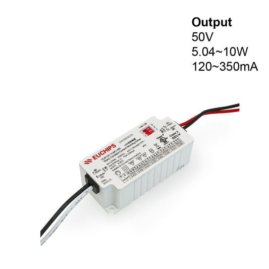 Selectable Constant Current LED Driver Triac Dim 50V 10W max 120 to 350mA, PUP10T-1LMC-350, 120V, 120mA-350mA, IP20, 75.23mm × 35.29mm