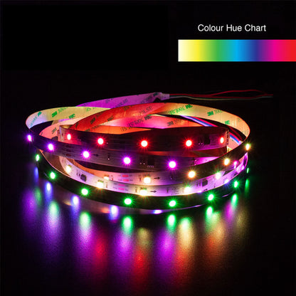 3M(9.8ft) Indoor LED Strip WS2811, 12V 1.8(w/ft) 750(Lm/ft) 30(LEDs/m) Addressable RGB, gekpower