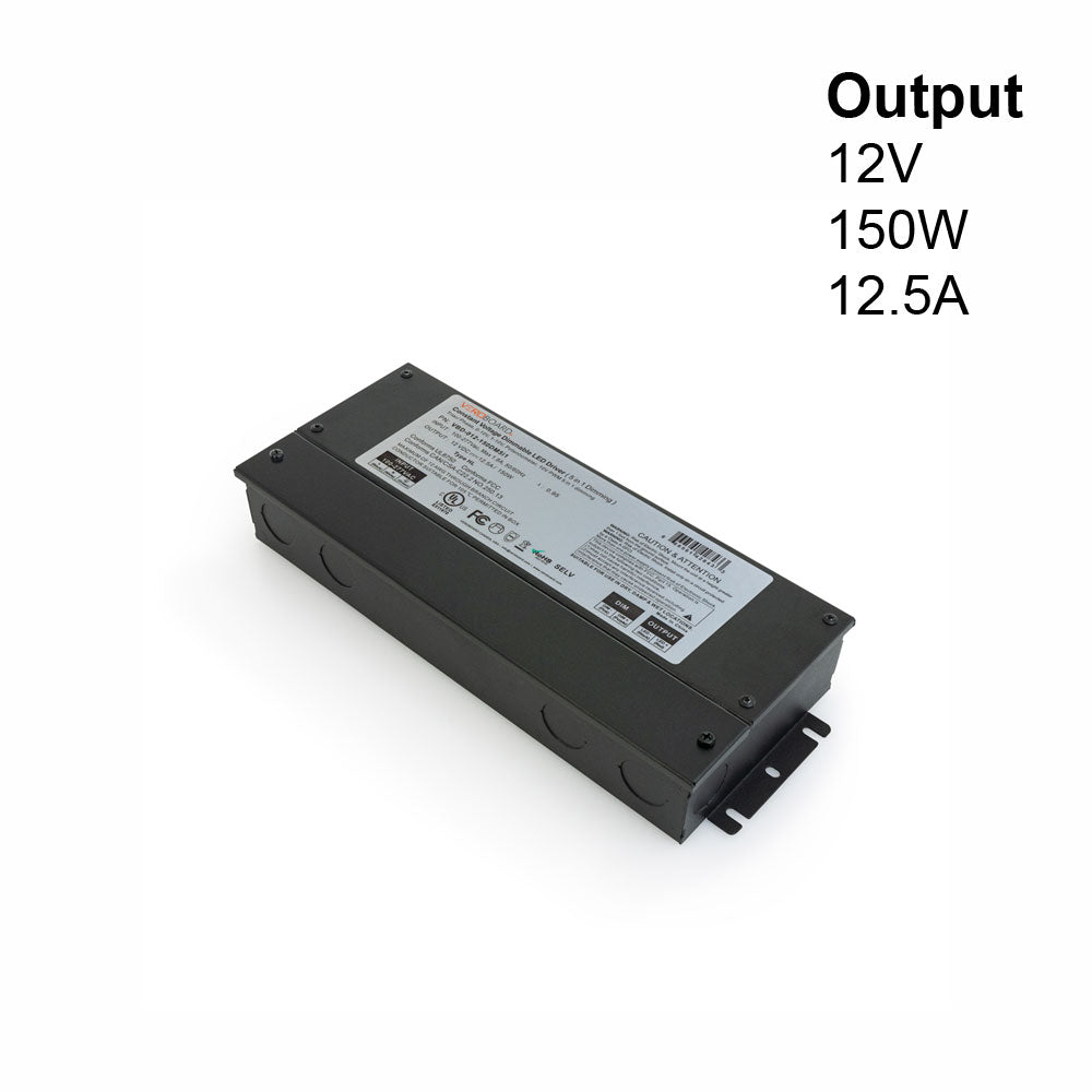 5 in 1 Dimming Triac/Phase/MLV/ELV/0-10V/Potentiometer/10V PWM, LED Driver VBD-012-150DM5i1(Type HL), gekpower