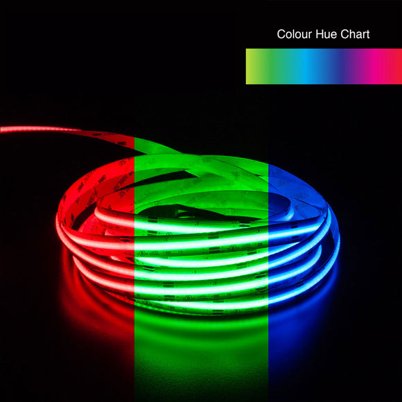 5M(16.4ft) Indoor LED Strip Light COB, 24V 4.5(w/ft) 840(LEDs/m) RGB, gekpower