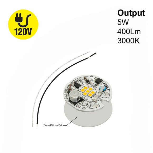 1.5 inch Round Disc ZEGA LED Module DIS 01-005W-930-120-S1-Z4A, 120V 5W 3000K(Warm White), gekpower