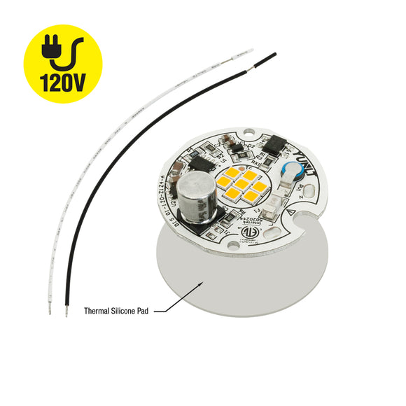 1.5 inch Round Disc ZEGA LED Module DIS 01-007W-930-120-S1-Z4A, 120V 7W 3000K(Warm White)
