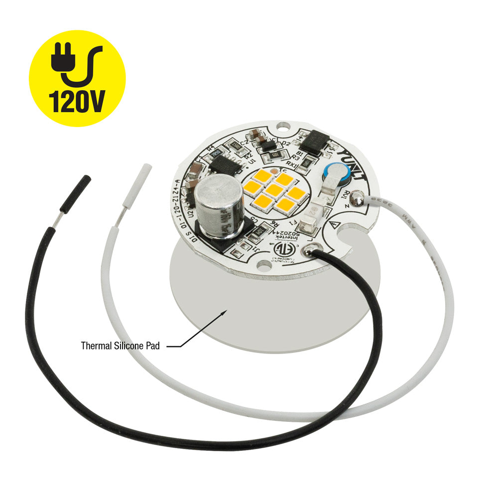 1.5 inch Round Disc ZEGA LED Module DIS 01-007W-930-120-S1-Z4A, 120V 7W 3000K(Warm White), gekpower