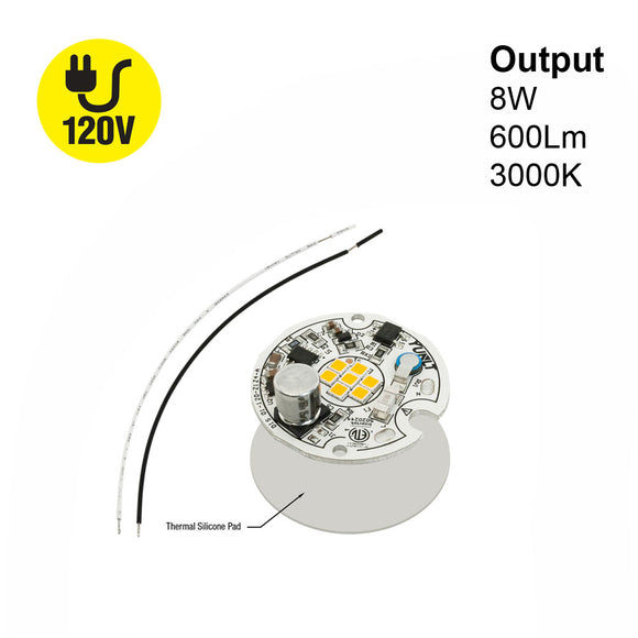 1.5 inch Round Disc ZEGA LED Module DIS 01-008W-930-120-S1-Z4A, 120V 8W 3000K(Warm White), gekpower