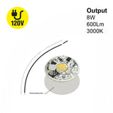 1.5 inch Round Disc ZEGA LED Module DIS 01-008W-930-120-S1-Z4A, 120V 8W 3000K(Warm White), gekpower