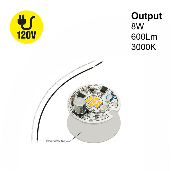 1.5 inch Round Disc ZEGA LED Module DIS 01-008W-930-120-S1-Z4A, 120V 8W  3000K(Warm White)