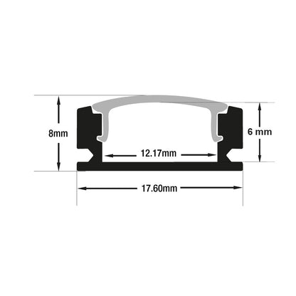 Low Profile Linear Aluminum LED Channel for LED Strips 2Meters(6.5ft) VBD-CH-S55B-2