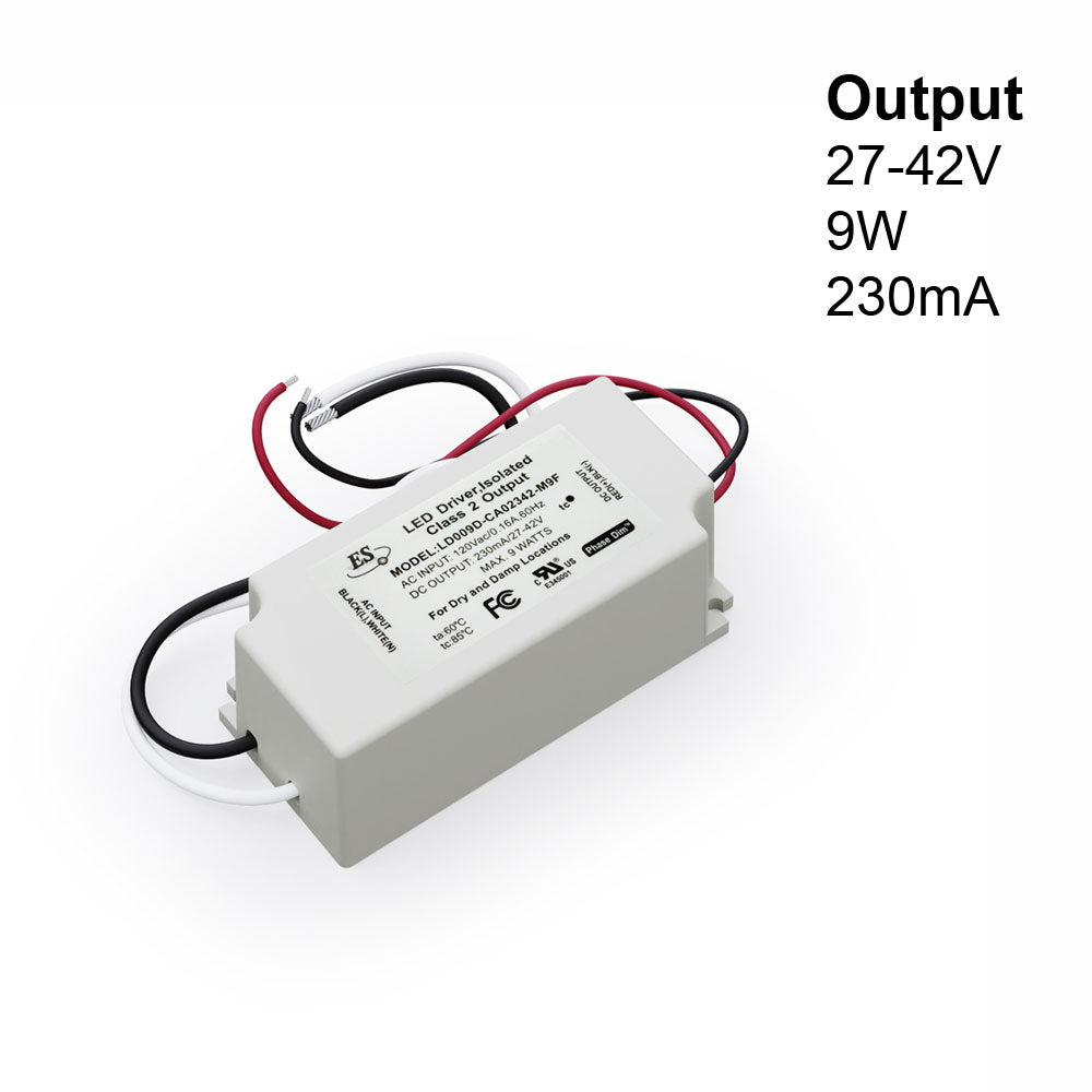 ES LD009D-CA02342-M9F Constant Current LED Driver, 230mA 27-42V 9W max, gekpower