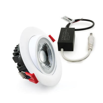 4 inch Dimmable Round Recessed Gimbal Downlight/ Ceiling Lights  AD-LED-4-S12W-1224V-5CCTWH-EY, (5CCT) 12V~36V 12W