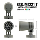 B3BJM1221T, Landscape LED Lights, 24V 60W RGBW, gekpower