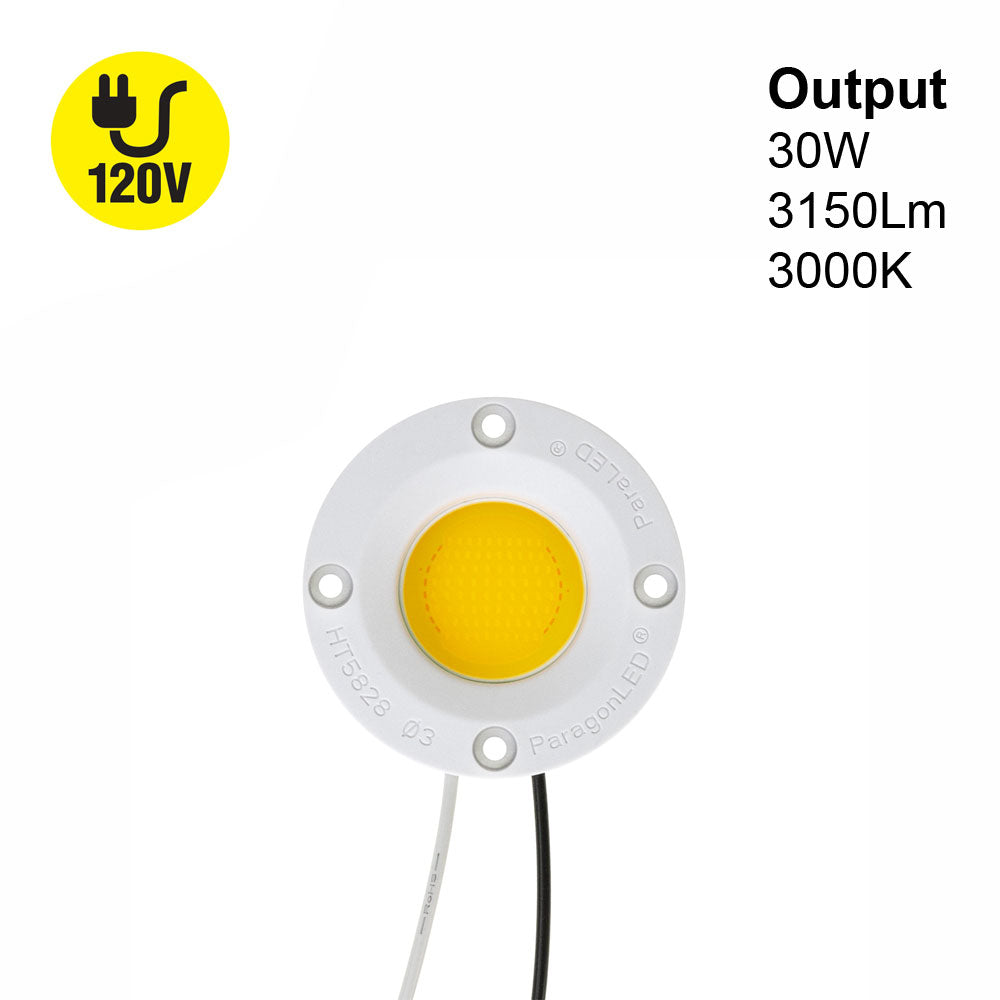 CDAC-080-05028-120-3000K COB Paragon LED Module with HT5828 LED Holder, 120V 30W 3000K - gekpower