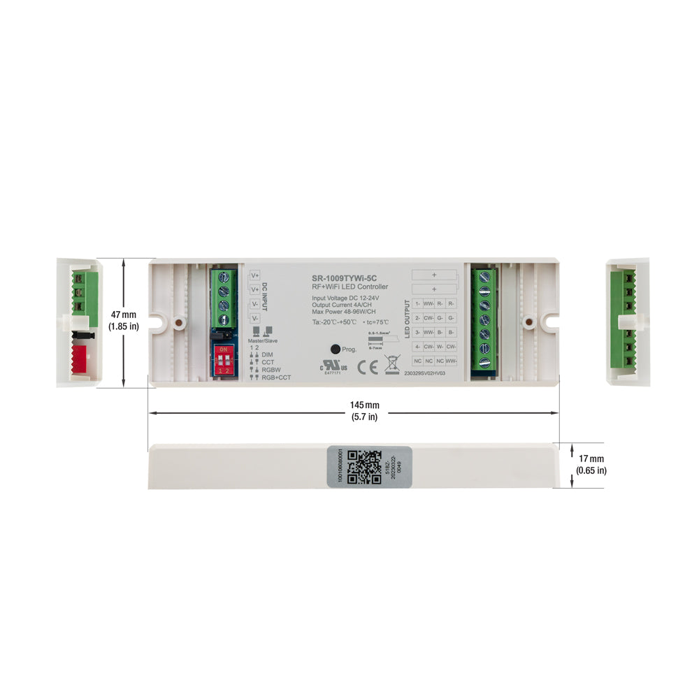 Constant Voltage LED Light Receiver SR-1009TYWI-5C (R-4A), 12-24V 5x4A 24V - gekpower