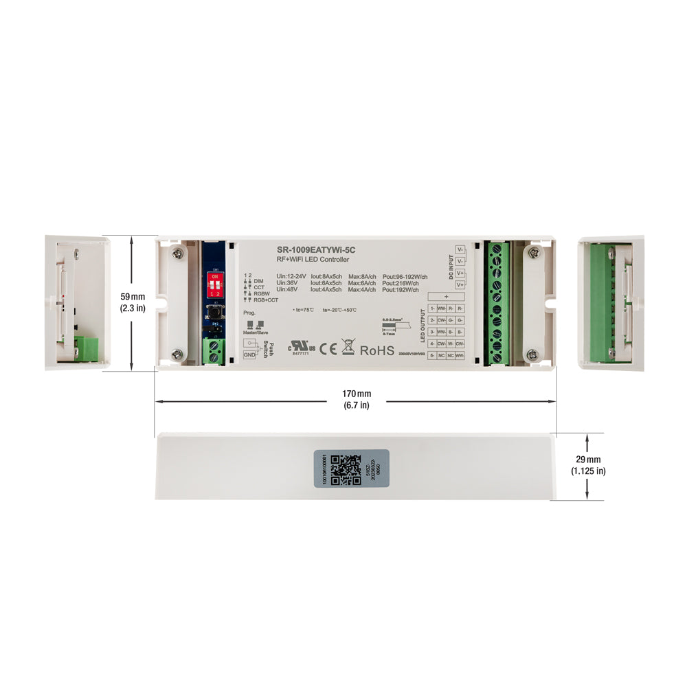 Constant Voltage LED Light Receiver SR-1009EATYWI-5C (R-8A), 12-48V 96-216W/ch - gekpower