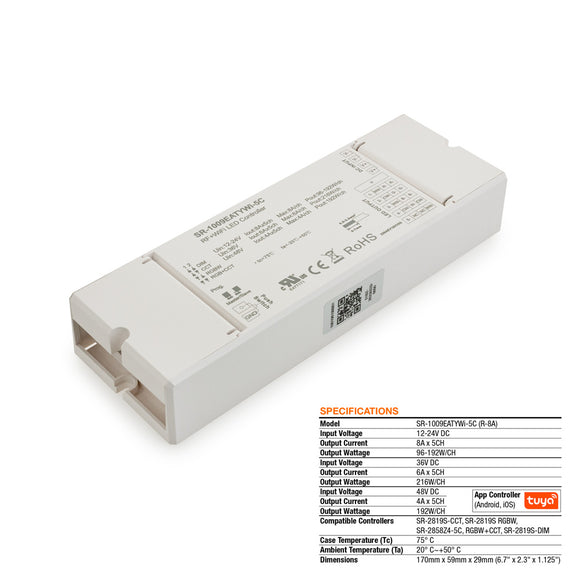 Constant Voltage LED Light Receiver SR-1009EATYWI-5C (R-8A), 12-48V 96-216W/ch - gekpower
