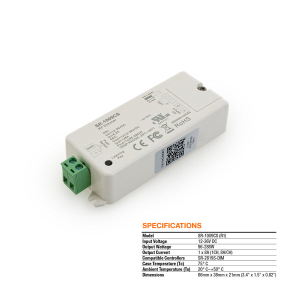 Constant Voltage LED Light Receiver SR-1009CS (R1) single color 12-36V 96-288W - gekpower