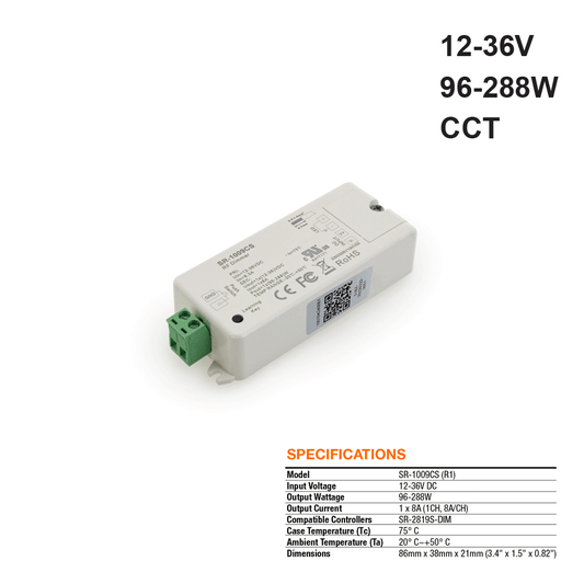 Constant Voltage LED Light Receiver SR-1009CS (R1) single color 12-36V 96-288W - gekpower