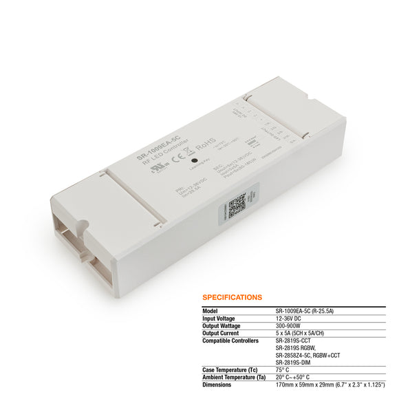 Constant Voltage LED Light Receiver SR-1009EA-5C (R-25.5A), 12-36V 300-900W - gekpower