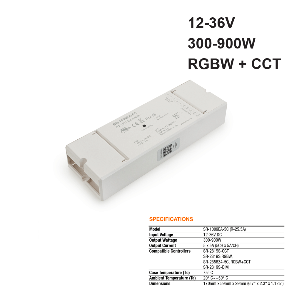 Constant Voltage LED Light Receiver SR-1009EA-5C (R-25.5A), 12-36V 300-900W - gekpower