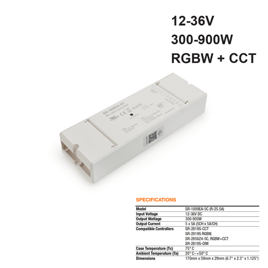 Constant Voltage LED Light Receiver SR-1009EA-5C (R-25.5A), 12-36V 300-900W - gekpower