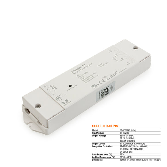 Constant Current LED Light Receiver SR-1009FA7 (R-3A), 700MA 12-36VDC 33.6-100.8W - gekpower