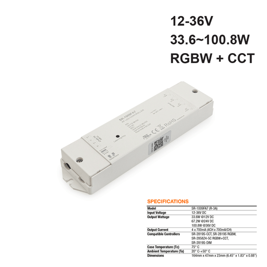 Constant Current LED Light Receiver SR-1009FA7 (R-3A), 700MA 12-36VDC 33.6-100.8W - gekpower