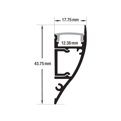 Linear Wall Mount Aluminum LED Channel for Cove Lighting 1Meter(3.2ft) VBD-CH-M1B - gekpower