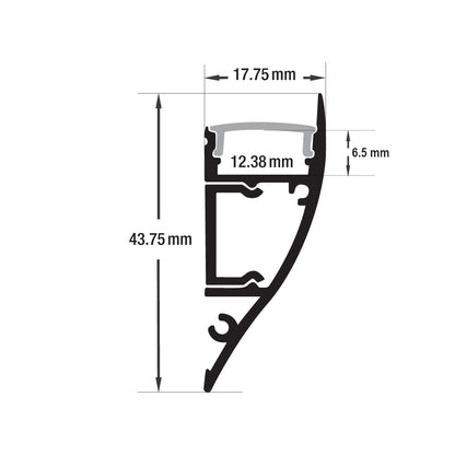 Linear Wall Mount Aluminum LED Channel for Cove Lighting 2Meter(6.5ft) VBD-CH-M1B-2