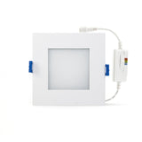 4 inch Square Flat Dimmable Recessed LED Panel Light / Downlight / Ceiling Light, 120V 12W 5CCT(2.7K, 3K, 3.5K, 4K, 5K), Gekpower