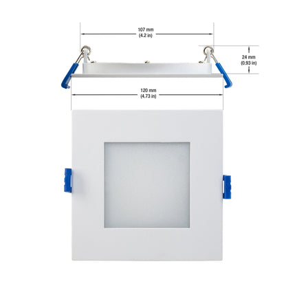 4 inch Square Flat Dimmable Recessed LED Panel Light / Downlight / Ceiling Light, 120V 12W 5CCT(2.7K, 3K, 3.5K, 4K, 5K), Gekpower