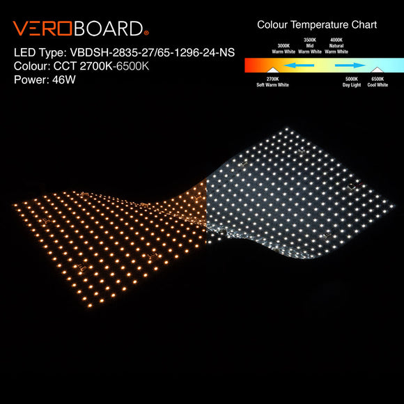 Flexible LED Light Sheet for behind Stone and Glass, 24V 46W CCT (2.7K-6.5K) - gekpower