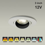 VBD-MTR-81W Low Voltage IC Rated Recessed LED Light Fixture, 3 inch Round White - gekpower
