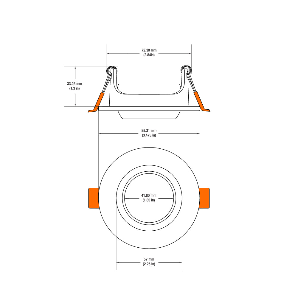 VBD-MTR-81W Low Voltage IC Rated Recessed LED Light Fixture, 3 inch Round White - gekpower