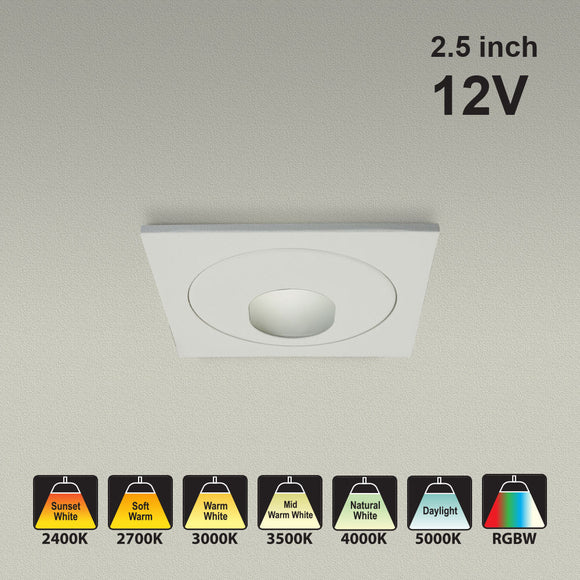 VBD-MTR-83W Low Voltage IC Rated Recessed LED Light Fixture, 2.5 inch Round White