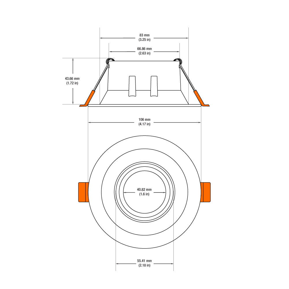 VBD-MTR-84W Low Voltage IC Rated Recessed LED Light Fixture, 3.25 inch Round White - gekpower