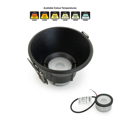 VBD-MTR-86B Low Voltage IC Rated Recessed LED Light Fixture, 3.5 inch Round Black - gekpower