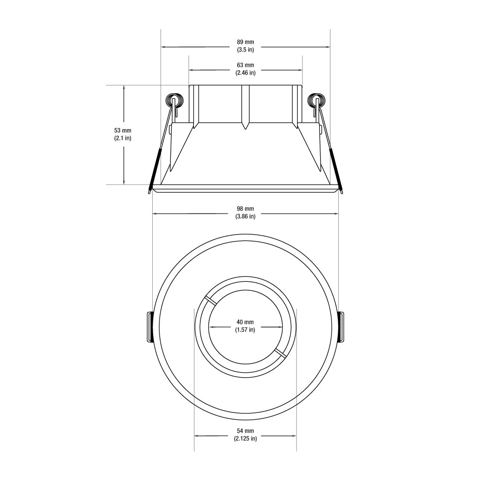 VBD-MTR-86B Low Voltage IC Rated Recessed LED Light Fixture, 3.5 inch Round Black - gekpower