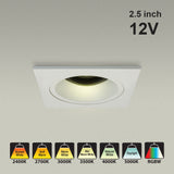 VBD-MTR-87W Low Voltage IC Rated Recessed LED Light Fixture, 2.5 inch Square White - gekpower