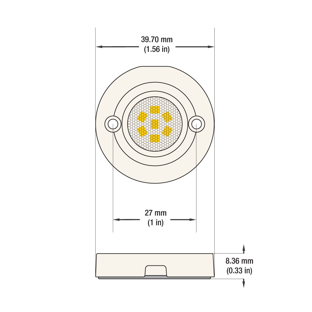 1.5 inch Round Disc ZEGA LED Module P01-600-930-120-S1-18S300, 120V 7W 3000K(Warm White) - gekpower