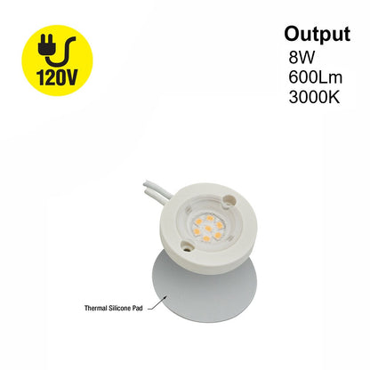 1.5-Inch Round Disc LED Module 120V 8W 3000K Warm White, P01-600-930-120-S1-18S300