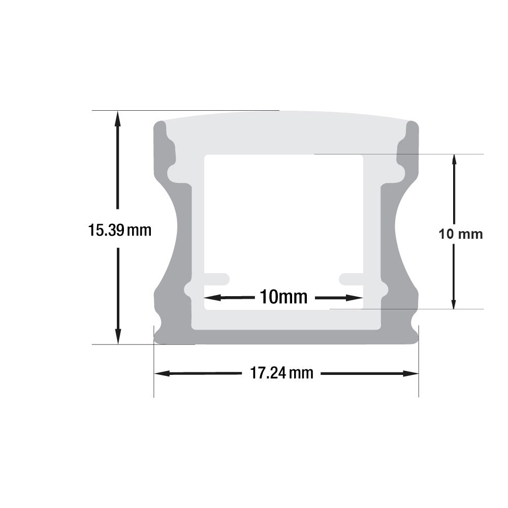 Waterproof Aluminum Extrusion for LED Strips, 2Meters(6.5ft) VBD-CH-S4WP-2