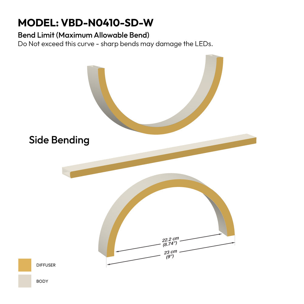 White Silicone Flexible LED Neon channel VBD-N0410-SD-W