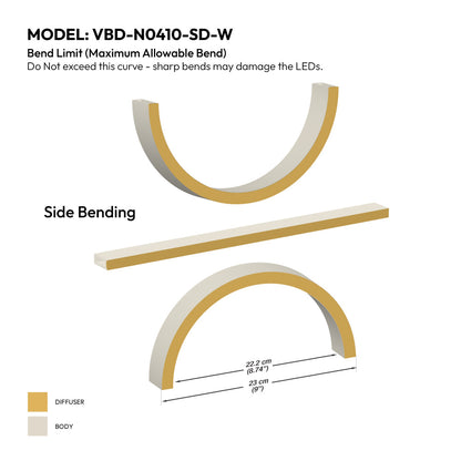 White Silicone Flexible LED Neon channel VBD-N0410-SD-W