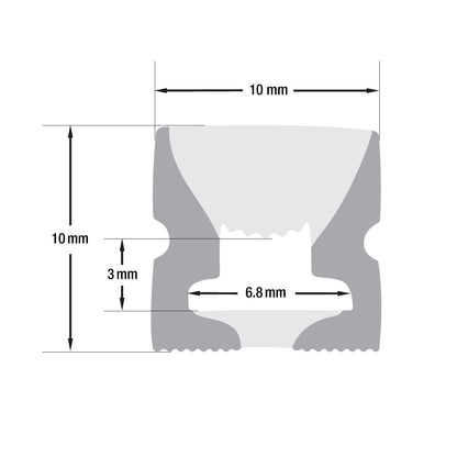 White Silicon Flexible LED Neon channel VBD-N1010-SF-W, 1m (3.2ft) - gekpower