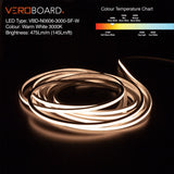 5M(16.4ft) LED Neon light Strip VBD-N0606-3000-SF-W, 24V 2.5w/ft 3000K(Warm White), gekpower