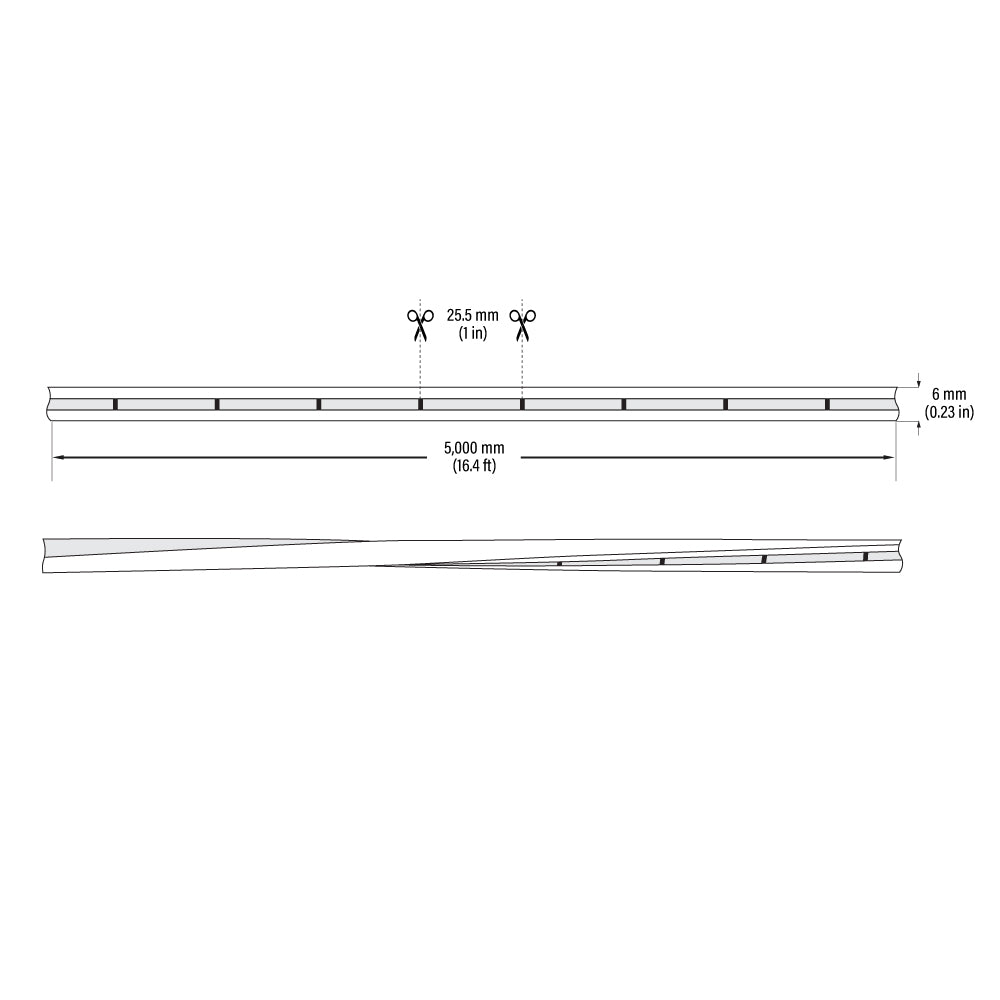 5M(16.4ft) LED Neon light Strip VBD-N0606-3000-SF-W, 24V 2.5w/ft 3000K(Warm White), gekpower