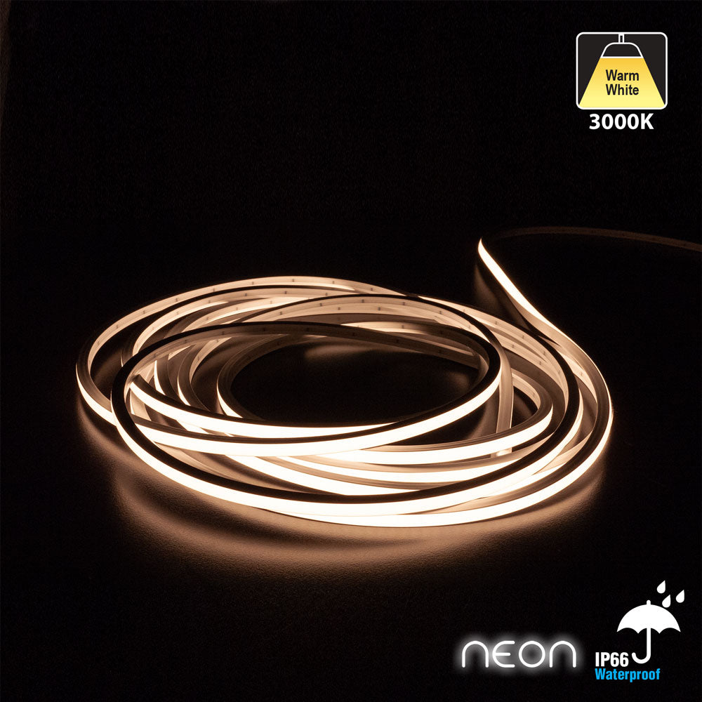 5M(16.4ft) LED Neon light Strip VBD-N0606-3000-SF-W, 24V 2.5w/ft 3000K(Warm White), gekpower