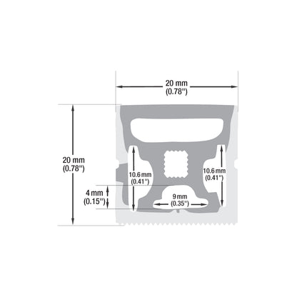 White Silicone Flexible LED Neon channel VBD-N2020-SFD-W, per foot(30.5cm) SIDE & SURFACE Mount