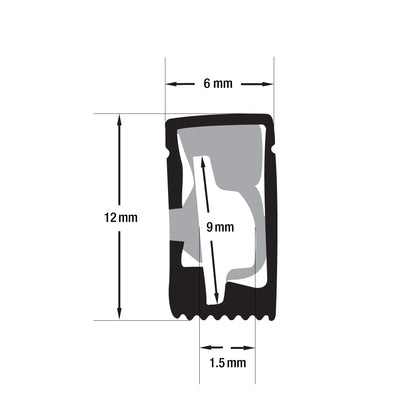 Black Silicon Flexible LED Neon channel VBD-N0612-SD-B, 1m (3.2ft) - gekpower