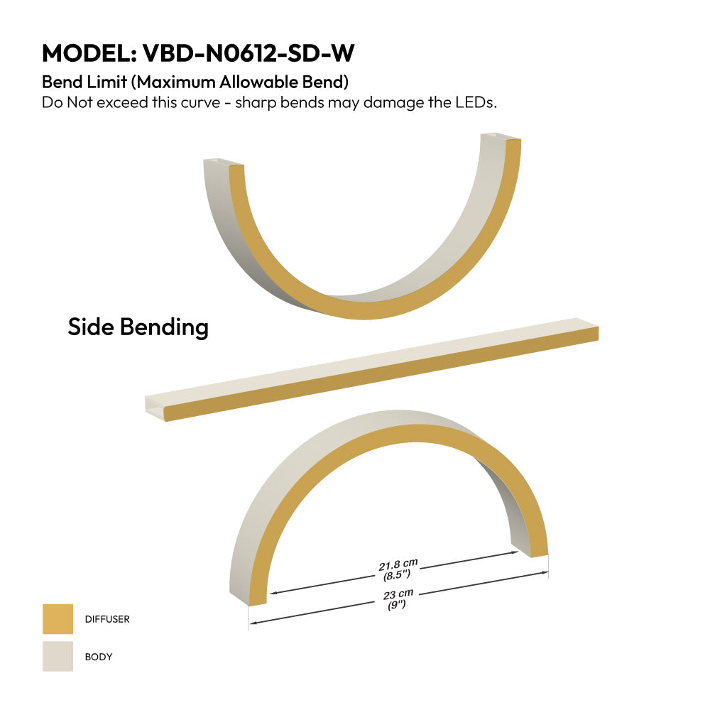 White Silicone Flexible LED Neon channel VBD-N0612-SD-W