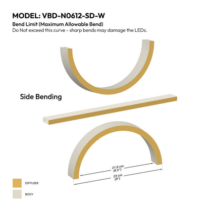 White Silicone Flexible LED Neon channel VBD-N0612-SD-W